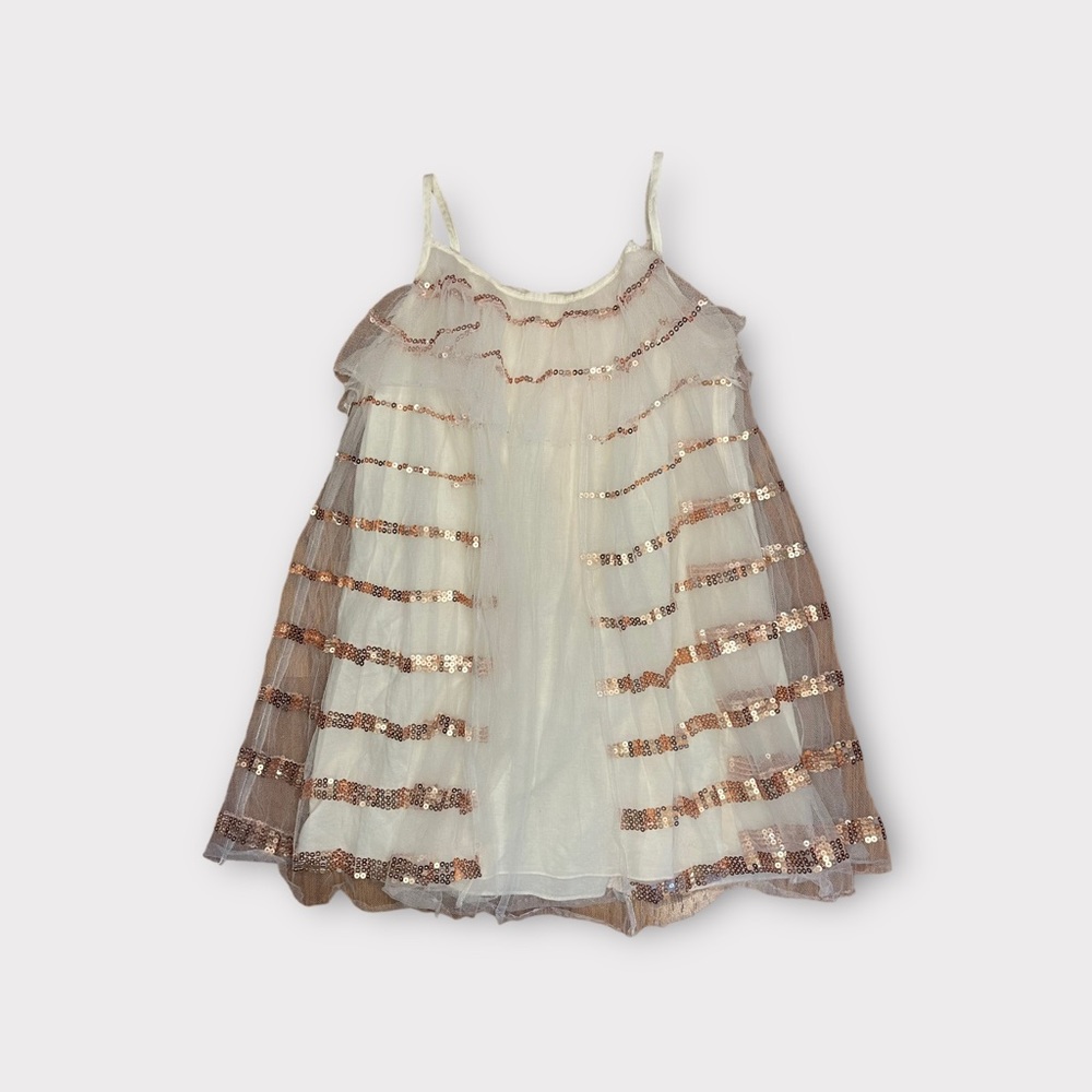 Chloe Tulle Sequin Cream Tutu Dress